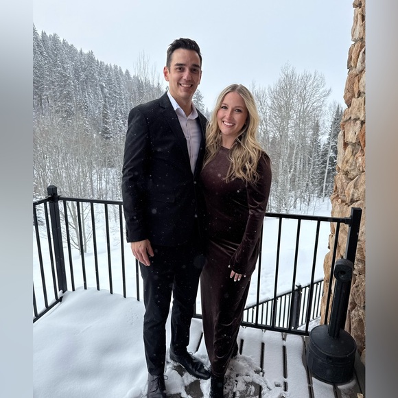 Reformation Brown Velvet Long-Sleeve Maxi Dress - Picture 6 of 7